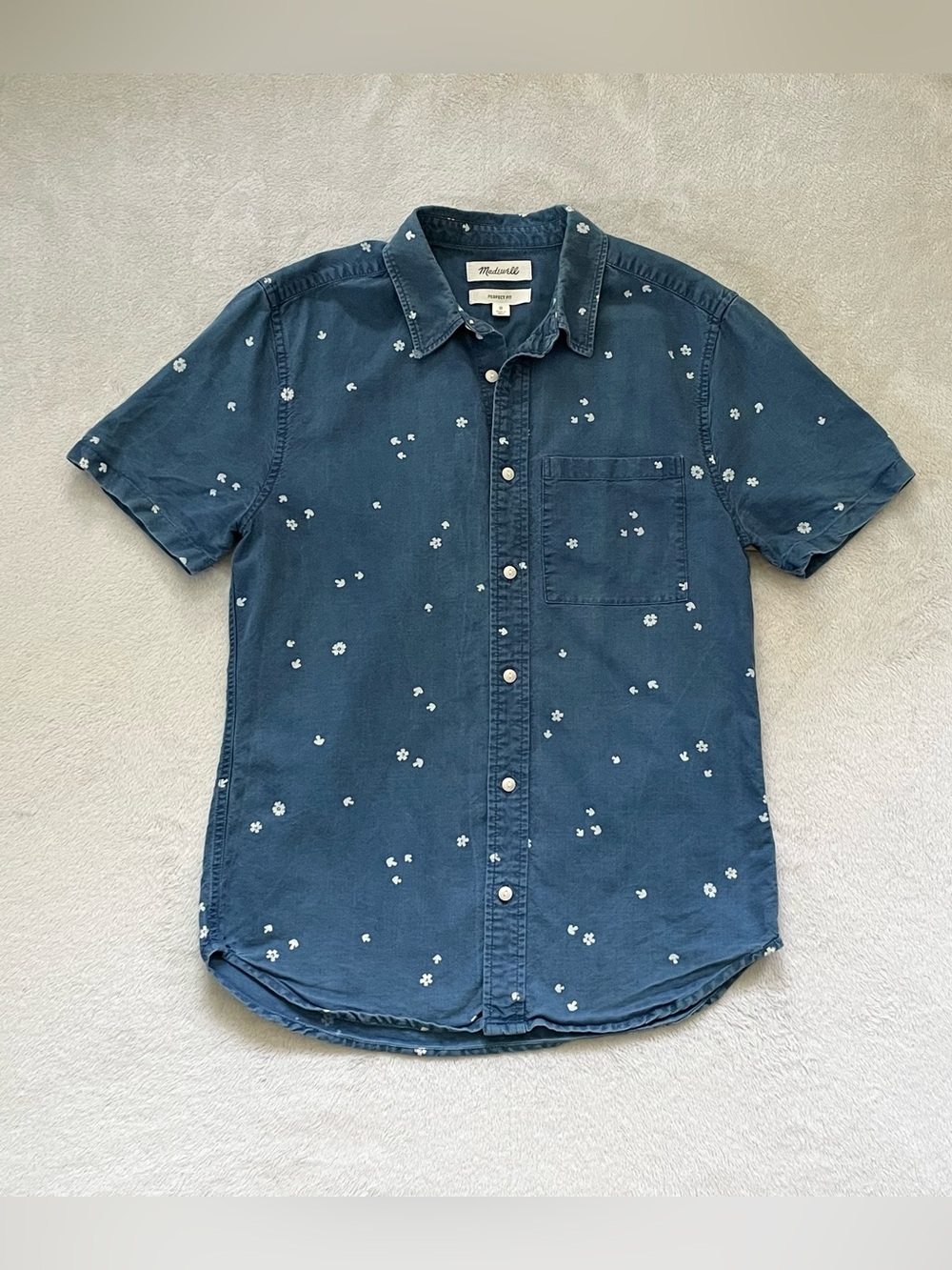 Madewell Men’s Small- Perfect Fit Button-Up Short Sleeve Shirt